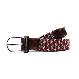 NEW ROOSTAS women's santa fe stretch belt in maroon grey white
